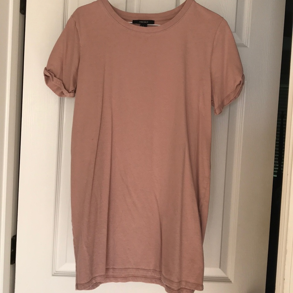 NUDE PEACHY T SHIRT DRESS